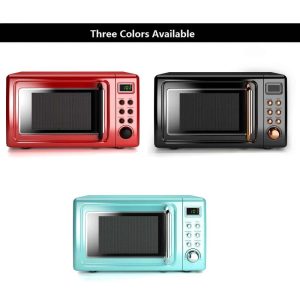 0.7Cu.ft Retro Countertop Microwave Oven 700W LED Display  |  Toaster Ovens Kitchen Appliances Gold, Green, Red