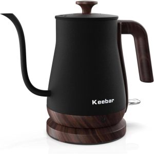 0.8L Gooseneck Electric Kettle with Auto Shut Off  |  Tea Kettle Coffee & Tea Black, Green, Tan