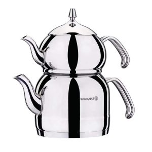 1.1 Liter Tea Pot and 2.4 Liter Kettle Set in Silver  |  Tea Kettle Coffee & Tea Silver