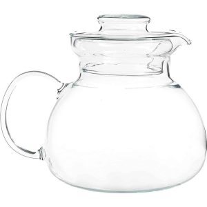 1.5 Quart Stovetop Clear Glass Teapot Kettle with Lid – Microwave Safe – 9 x 8.5 x 8.3 inches  |  Tea Kettle Coffee & Tea Clear