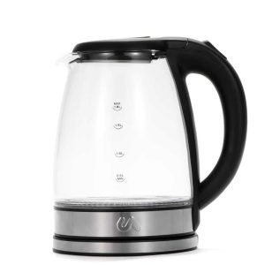 1.8L Glass & Stainless Steel Water Boiler, Heater & Electric Tea Kettle  |  Tea Kettle Coffee & Tea Black, Clear, Stainless Steel