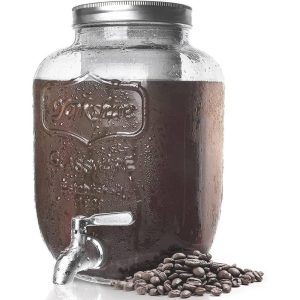 1 Gallon Cold Brew Coffee Maker with Thick Glass Carafe & Stainless Steel Mesh Filter and Spigot – 1 Gallon  |  Coffee Makers Coffee & Tea Clear