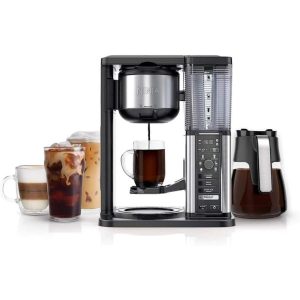 10-Cup Coffee Maker with 4 Brew Styles for Ground Coffee  |  French Press Coffee & Tea Black