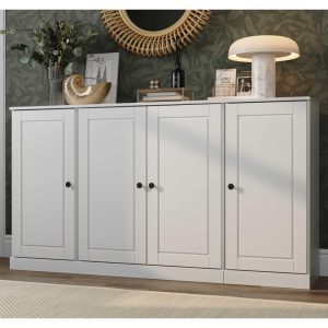 100% Solid Wood 65″ Modular Sideboard with Clear, Frosted Glass or Solid Wood Doors by   |  Buffets and Sideboards Buffets & Sideboards Black, Blue, Grey, White