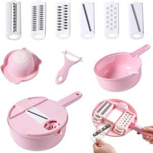 12-in-1 Multifunction Tool for Cutting Vegetables Cube Cutter  |  Food Processors Food Processors Blue, Pink