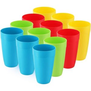 12 Kids Reusable Plastic Cups – 15 oz  |  Cups Cups Cups