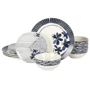 12 Piece Ceramic Dinnerware Set  |  Dinnerware Sets Dinnerware Blue