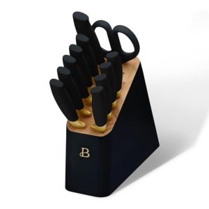 12 Piece Knife Block Set  |  Knife Sets Black, White