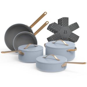 12pc Ceramic Non-Stick Cookware Set  |  Cookware Sets Cookware Sets Black, Blue, White