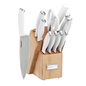 12pc White & Stainless Steel Cutlery Block Set – ColorPro Collection  |  Cutlery Cutlery Cutlery