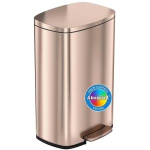 13.2 Gallon Rose Gold Step Pedal Trash Can with Odor Filter  |  Kitchen Trash Cans Kitchen Storage Kitchen Trash Cans