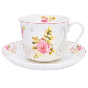 13.5 fl oz Rose Garden Tea Coffee Cup & Saucer – 13.5 fl oz  |  Cups Cups Cups