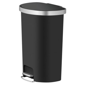 14.5-gal Plastic Semi Round Kitchen Step Trash Can  |  Kitchen Trash Cans Kitchen Storage Black, Grey, White