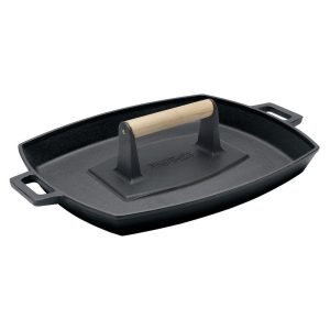 14-in Shallow Pan & Press  |  Grill Pans and Griddles Grill Pans & Griddles Black