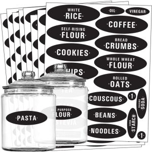 158 PCS Chalkboard Label Sticker for Pantry Food Storage Organizer Jar Container  |  Food Storage Containers Food Storage Containers Black