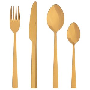 16 Piece Gold Silverware Set Service for 6, Flatware Set, Tableware Set,Include Fork Knife Spoon Set – 10.5″L x 7.5″W x 2.5″H  |  Flatware Dinnerware Flatware