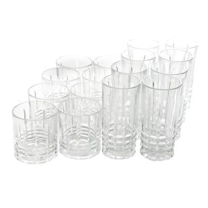 16 Piece Tumbler and Double Old Fashioned Glass Set – N/A  |  Drinking Glasses Dinnerware Clear