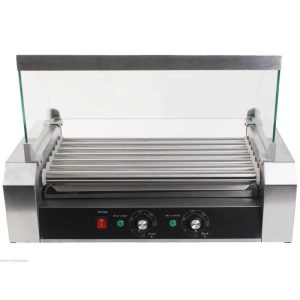 18 Hot Dog 7 Roller Grill Cooker Commercial Machine – 23″ x 13.6″ x 16″  |  Toaster Ovens Kitchen Appliances Silver