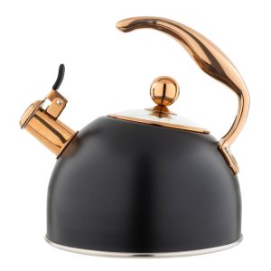 2.6Qt. Tea Kettle, black & copper  |  Serveware Dinnerware Black, Blue, Copper, Green, Stainless Steel