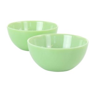 2 Piece 6 Inch Jadeite Glass Bowl Set in Jade Green  |  Bowls Bowls Bowls