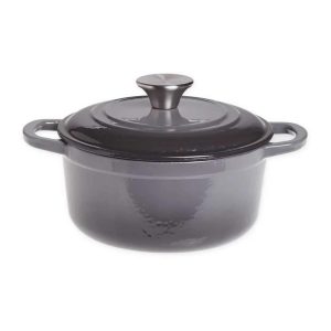 2 Quart Enameled Cast Iron Dutch Oven With Lid In Grey  |  Pots and Pans Pots & Pans Grey