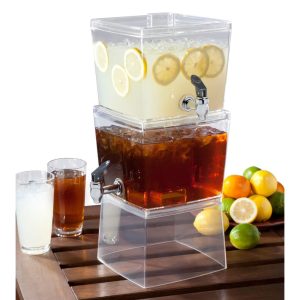 2 Units 1.5 gallon Stacking Beverage Dispenser  |  Serveware Dinnerware Clear