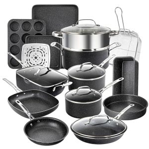 20 Piece Nonstick Cookware and Bakeware Set  |  Cookware Sets Cookware Sets Black