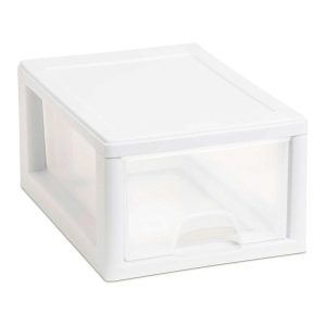 20518006 Stackable Small Drawer White Frame & See-Through (18 Pack)  |  Food Storage Containers Food Storage Containers Food Storage Containers