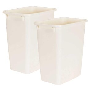 21 Quart Rectangular Kitchen Wastebasket Trash Can, Bisque (2 Pack)  |  Kitchen Trash Cans Kitchen Storage Kitchen Trash Cans