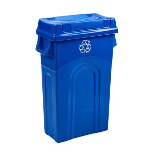 23 Gallon Highboy Kitchen Recycling Bin with Swing Lid, Blue  |  Kitchen Trash Cans Kitchen Storage Blue