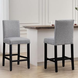 24 Inches Counter Height Bar Stools with Back Set of 2  |  Counter and Bar Stools Counter & Bar Stools Beige, Black, Grey