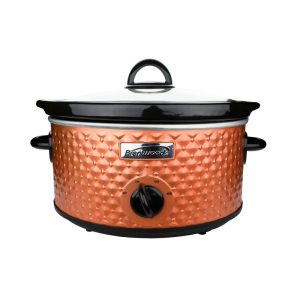 3.5 Quart Diamond Pattern Slow Cooker in Copper – N/A  |  Slow Cookers Kitchen Appliances Orange