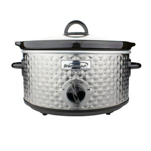 3.5 Quart Diamond Pattern Slow Cooker in Stainless Steel – N/A  |  Slow Cookers Kitchen Appliances Silver