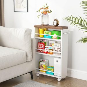 3-Layer Ultra-thin Mobile Slim Storage Cart with Handle  |  Pantry Organizer Kitchen Storage Pantry Organizer