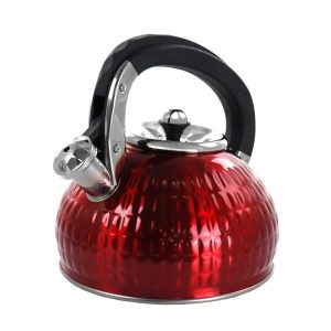 3 Liter Stovetop Whistling Kettle in Red – N/A  |  Tea Kettle Coffee & Tea Black, Red