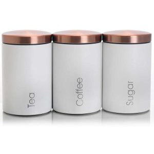 3 Piece Labelled Sugar, Coffee and Tea Storage Set  |  Kitchen Canisters Kitchen Canisters Kitchen Canisters