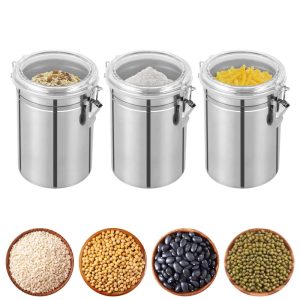 3-Piece Stainless Steel Canister Set  |  Food Storage Containers Food Storage Containers Food Storage Containers