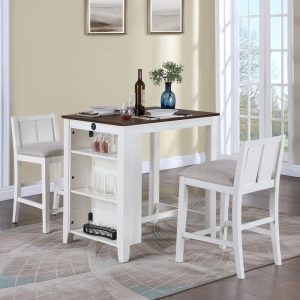 3-Pieces Bar Pub Set with Counter Height Dining Table and 2 Chairs  |  Bar Tables Bar Tables Bar Tables