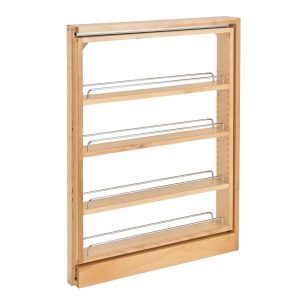 3″ Pull Out Kitchen Cabinet Filler Organizer Spice Rack, 432-BF-3C – 18.7  |  Pantry Organizer Kitchen Storage Brown