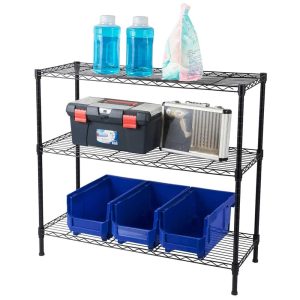 3-Tier Kitchen Metal Organizer Wire Storage Shelving Rack  |  Pantry Organizer Kitchen Storage Black