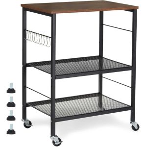 3-Tier Microwave Oven Stand  |  Kitchen Carts Kitchen Carts Black, Brown