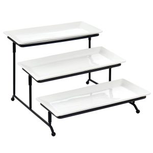 3 Tier Rectangular Plate Porcelain Serveware Set  |  Serveware Dinnerware Serveware