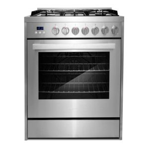 30 in. 5.0 cu. ft. Single Oven Gas Range with 5 Burner Cooktop and Heavy Duty Cast Iron Grates in Stainless Steel  |  Major Appliances Kitchen Appliances Major Appliances