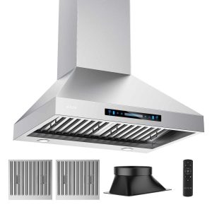 30/36 inch Vent Wall Mount Range Hood – 900 CFM Efficient Smoke Removal Ultra-Quiet Operation  |  Major Appliances Kitchen Appliances Major Appliances