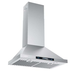 30/36 inch Vent Wall Mount Range Hood – Modern Design, Powerful Airflow, Ultra-Quiet Operation  |  Major Appliances Kitchen Appliances Black, Silver