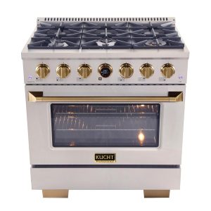 36 in. 5.2 cu. ft. 6 Burners Dual Fuel Range for Natural Gas in Stainless Steel with  Horus Thermostat  |  Major Appliances Kitchen Appliances Major Appliances