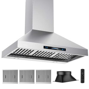 36 inch Vent Wall Mount Range Hood – 900 CFM Efficient Smoke Removal Ultra-Quiet Operation  |  Major Appliances Kitchen Appliances Major Appliances