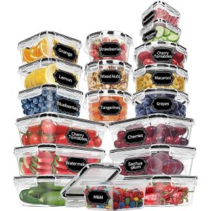 36 Pack Food Storage Containers with lids  |  Food Storage Containers Food Storage Containers Black