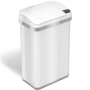 4 Gallon Multifunction Sensor Trash Can Matte Finish Pearl White  |  Kitchen Trash Cans Kitchen Storage Kitchen Trash Cans