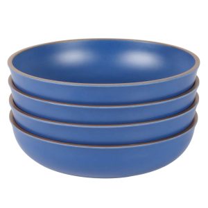 4 Piece 8.5 Inch Melamine Dinner Bowl Set In Blue  |  Bowls Bowls Blue